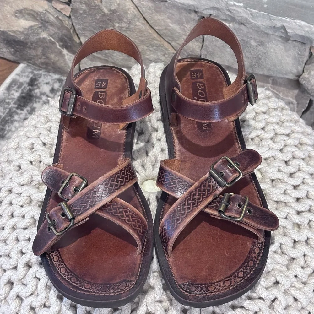 Bosa Bodrum ElYapımı Men's Handmade Leather SZ 45 (11-11.5 US) Brown Sandals EUC